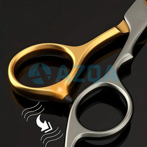 Ciseaux de coiffure et d'éclaircissement en acier inoxydable de 6 pouces pour droitiers, manche moyen, finition noir et or, pour barbier professionnel - Product Image 6