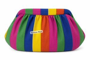 Bolso de Mano Plisado con Rayas Azules Personalizado para Mujer, Bolso de Noche de Tela a la Moda, Fabricante OEM ODM - Product Image 4