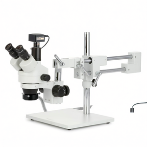 Microscopio Trinocular Estéreo con Brazo Articulado, Ampliación de 3.5X-180X, con Cámara USB 3.0 de 18MP - Product Image 2