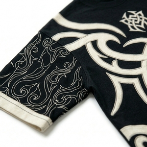 Camiseta Oversize de Alta Calidad para Hombre, Estilo Panel en Contraste, Manga Corta, Cuello Redondo, Estampada, Estilo Urbano - Product Image 5
