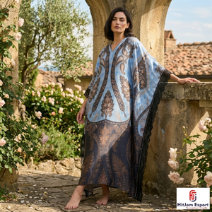 Custom Premium Printed Women Kaftan Dress Elegant <b>Beach</b> Wear Soft Fabric Resort Cover Up OEM ODM Manufacturer Supplier - Product Image 6