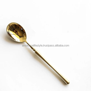 El juego más vendido de 4 cubiertos redondos dorados y negros para sopa, café y té, ambiente de acero inoxidable para uso doméstico y restaurante - Product Image 6