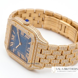 Reloj Cartier Santos-Dumont con Diamantes, 30 mm, Rectangular, Analógico, de Cuarzo, Oro Amarillo, Cierre Desplegable, Unisex, de Lujo, con Brazalete - Product Image 4