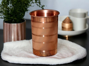 Vaso de Cobre Puro de 300 ml, Martillado, Liso, para Beber, Vaso de Agua Tradicional de Cobre - Product Image 2