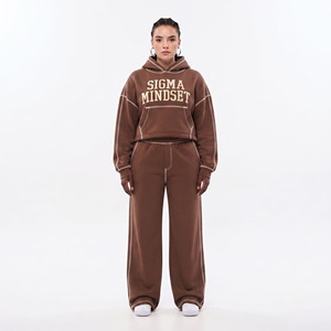 Women <b>Plus</b> <b>Size</b> Cropped Hoodie Wide Leg Tracksuit Two Piece Fleece Sweat <b>Set</b> <b>Plus</b> <b>Size</b> Cropped Hoodie <b>Jogger</b> Ladies Tracksuit - Product Image 6