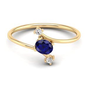 แหวนหมั้นเพชรโมอิสซาไนต์ประดับพลอยไพลินสีน้ำเงินทองคำแท้ 14K คุณภาพสูง REYES สำหรับผู้หญิง เครื่องประดับอัญมณีชั้นดีสำหรับสุภาพสตรี - Product Image 6