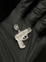 Pendentif pistolet Iced Out pour homme, style Hip Hop, en argent sterling 925 plaqué or, diamant Moissanite taille brillant, bijoux certifiés IGI