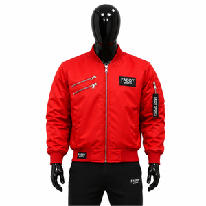 Premium Red Bomber <b>Jacket</b> Men's Streetwear Casual Slim Fit Flight <b>Pilot</b> Coat Windbreaker Varsity Baseball <b>Jacket</b> Multi-Pockets - Product Image 1