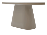 Table de salle à manger ovale moderne de luxe en MDF, base montée, couleur terreux, finition lisse, pliable, durable, 6 places