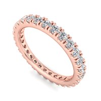 Bague d'éternité en or rose avec diamants de laboratoire taille brillant pour femme, style classique de luxe, empilable, cadeau de mariage