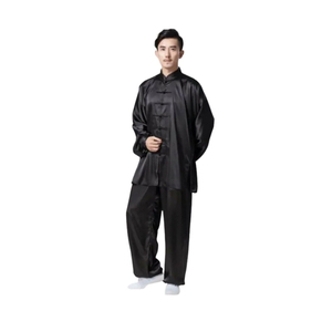 Uniforme de Kung Fu noir personnalisé pour étudiants, 100% coton respirant, vêtements d'entraînement d'arts martiaux, logo personnalisé, uniforme de Kung Fu - Product Image 1