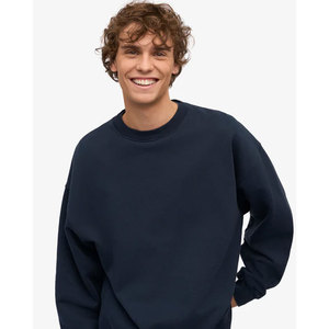Sweat-shirt en molleton polyester épais de qualité supérieure, gris chiné, coupe ample, décontracté, pour homme, couleur unie, manches longues - Product Image 6