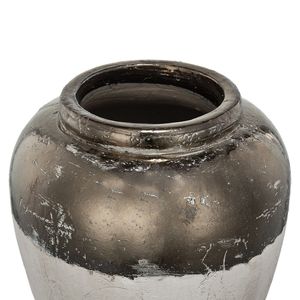 Vase d'appoint rond en céramique Sienna Brown 13x13x11, vase en porcelaine - Product Image 4