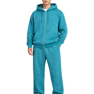 Unisex Print Hooded Tracksuit Full Zip Sweatshirt <b>Jogger</b> <b>Set</b> Casual Winter Wear Polyester/Cotton Reversible Lightweight - Product Image 1
