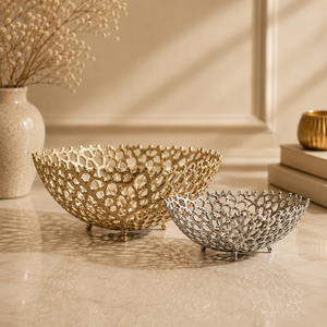 ชามโลหะทุบทำด้วยมือดีไซน์มินิมอลลิสต์สำหรับเสิร์ฟและตกแต่งอาหาร - Product Image 4