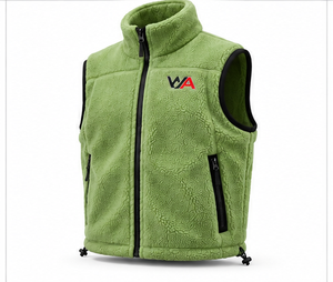Chaleco de Forro Polar Verde para Hombre, Cuello Alto, Cierre Completo, Cortavientos, Informal, Largo Regular, Color Sólido, OEM - Product Image 5