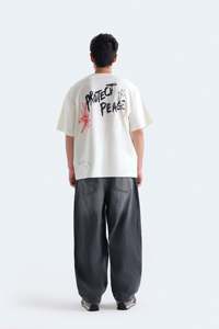 Camiseta Holgada de Gran Tamaño para Hombre, Camiseta Informal de Algodón Grueso para Impresión de Logotipo Personalizado - Product Image 5