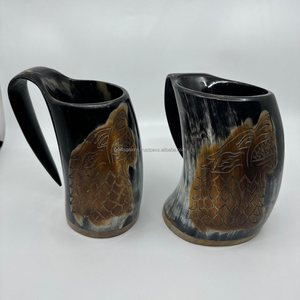 Taza de Cuerno de Búfalo Tallada Religiosa de Lujo Estadounidense, Diseño Creativo, Excelente Calidad, Pulida, Accesorios de Bar, Suministro al por Mayor - Product Image 5