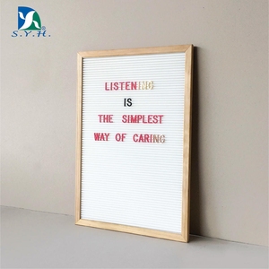 S.Y.H. Tablero de letras de madera, tablero rectangular con marco magnético blanco, decoración de pared de diseño minimalista - Product Image 4