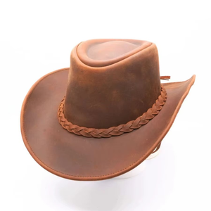 Chapeaux de cowboy en cuir de vachette de haute qualité, tendance et stylés pour hommes, chapeaux western pour adultes - Product Image 1