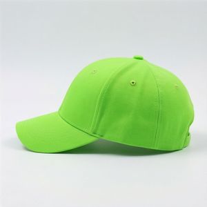 Casquette de baseball unisexe en coton vert néon, style décontracté, tendance, ajustement flexible, pour homme et femme - Product Image 3