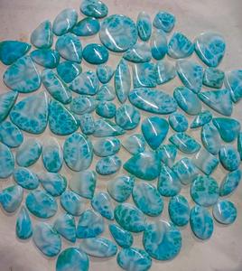 Lot de cabochons en larimar naturel de qualité AAA, bleu, taille coussin, taille marquise, tailles personnalisées MH GEMS pour la fabrication de bijoux - Product Image 1