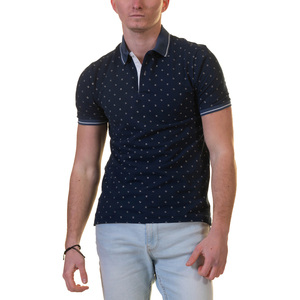 Polo de Manga Corta para Hombre, Color Sólido, Transpirable, de Algodón Tejido, Estilo Casual, Beige Claro con Ribete en Contraste - Product Image 4