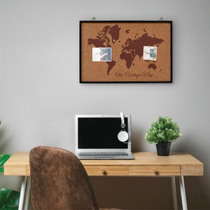 Tableau d'affichage en liège imprimé avec cadre en aluminium pour notes, photos et décoration murale - Product Image 6