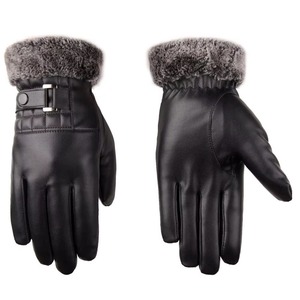 Adults Size <b>Warm</b> Winter Leather <b>Gloves</b> Touch Screen Outdoor Solid Color Leather <b>Gloves</b> Made In Pakistan - Product Image 2