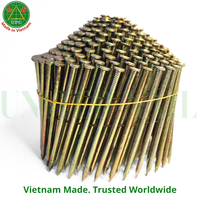 Clous à bobine haute résistance de 3 pouces à tête lisse/vis pour palettes en bois, pour pistolet pneumatique, tête à motif damier, du Vietnam