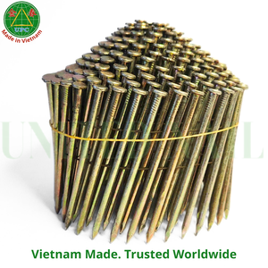 Clous à bobine haute résistance de 3 pouces à tête lisse/vis pour palettes en bois, pour pistolet pneumatique, tête à motif damier, du Vietnam - Product Image 5