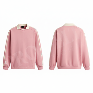 Sudadera Polo Deportiva Casual de Manga Larga con Rayas en Contraste, Corte Holgado, para Otoño e Invierno, Cómoda - Product Image 6