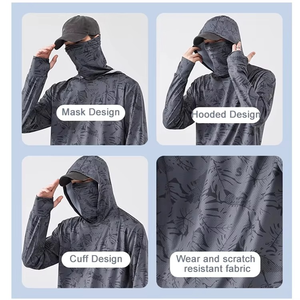 Sudadera de Pesca con Capucha y Protección UV de Alta Calidad, Personalizada con Logotipo, Estampado Completo, Manga Larga, Poliéster, con Máscara Facial - Product Image 2