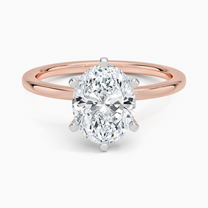 2CT Ovaler Schliff Moissanit Verlobungsring Zweifarbiger Solitär Brautring - Product Image 5