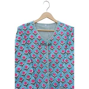 ผู้ผลิต ผู้ค้าส่ง เสื้อแจ็คเก็ตถักมือ ผ้าฝ้ายออร์แกนิค 100% ลายดอกไม้ พิมพ์ลายสองด้าน เป็นมิตรกับสิ่งแวดล้อม ระบายอากาศได้ดี - Product Image 5