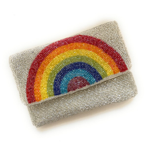 <b>Rainbow</b> Beaded Handmade Durable Foldable Clutch Bag Custom Beadwork Coin Purse Embroidered Evening <b>Sequin</b> Party Pouch Casual - Product Image 2