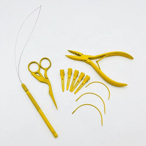 Stainless Steel Hair Extension Tools Kit Professional Microbead Plier C Type Pulling <b>Needles</b> Loop <b>Threader</b> Tool Hair Sectioning - Product Image 2
