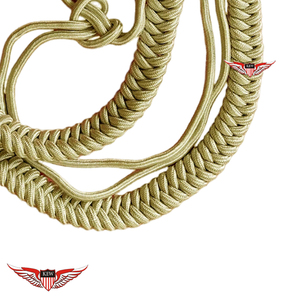 Aiguillette de parade tressée en argent allemand, cordon d'épaule torsadé avec embout métallique - Product Image 3