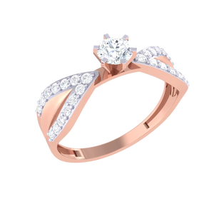 แหวนหมั้นเพชรโรสโกลด์หรูหรา ดีไซน์ไขว้แบบอินฟินิตี้ สำหรับผู้หญิง เหมาะสำหรับเป็นของขวัญวันครบรอบ - Product Image 2