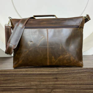New Vintage Genuine <b>Leather</b> Messenger Briefcase Laptop <b>Bag</b> With Flap Buckle Closure Premium <b>Leather</b> Travel Office <b>Bag</b> For <b>Men</b> - Product Image 5