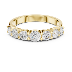 Bague de fiançailles et de mariage classique demi-bague plaquée or avec diamant de laboratoire rond taille brillant pour femme Satvik Ratna - Product Image 1