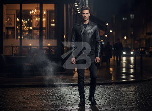 Designer Premium <b>Leather</b> Motorcycle <b>Jackets</b> for <b>Men</b>-Stylish Durable Waterproof Reversible Outerwear for Everyday Wear - Product Image 2