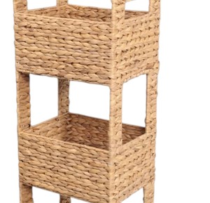 Creative Design Water Hyacinth Shelving Room <b>Storage</b> Organizer Durable Hand Crafted <b>Wicker</b> Plant Stand Home <b>Unit</b> - Product Image 2