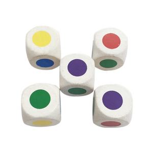 Dados de madera blancos de 30mm con puntos de color-Diseño de esquina redonda - Product Image 4