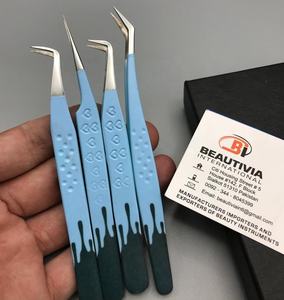 Pince à épiler d'extension de cils en acier inoxydable durable à forte adhérence avec pointe pointue-Marque privée personnalisée à usage professionnel - Product Image 4