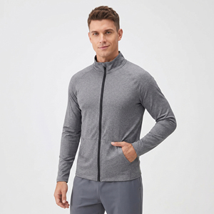 En gros, Vestes de sport pour hommes, coupe ajustée, à col montant, avec poches, pour le yoga, la gym, la course et comme vêtement de base - Product Image 1
