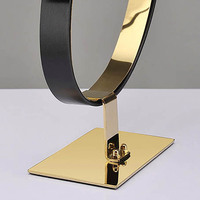 Support de présentation de ceintures de table en acier inoxydable poli or avec logo personnalisé, caractéristiques écologiques de luxe pour les magasins de détail