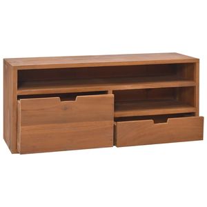 Meuble TV en bois massif teck naturel pour salon 35,4 x 11,8 x 15,7 pouces - Product Image 6