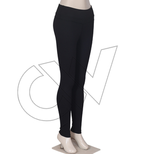 Legging de yoga taille haute sans couture longueur cheville 2026, patchwork noir, polyester coton, taille élastique, pour femme, écoresponsable - Product Image 3