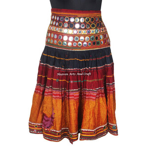 Real Vintage Banjara Traditional Skirts Real Vintage Gypsy Boho <b>Flare</b> Skirt Banjara Dancer's Skirt Real Vintage Kutchi Mirror - Product Image 1